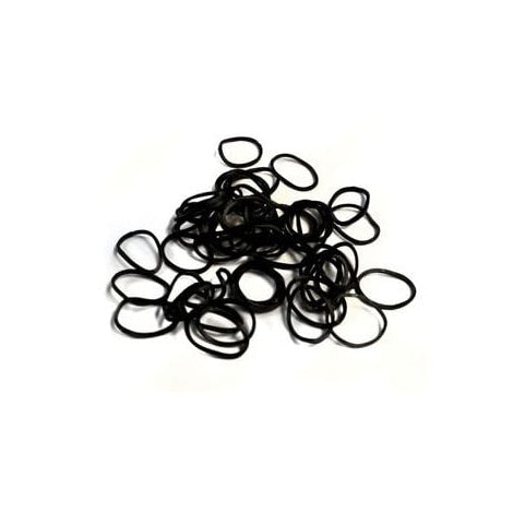 HAIRTOOLS Hair Tools Black Rubber Bands x 300 15g (15mm Diameter)