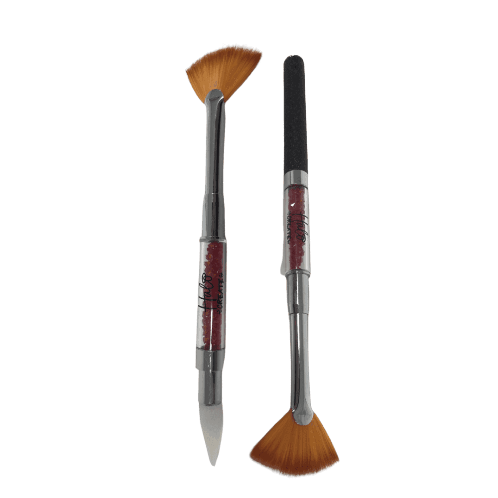 PURE NAILS Halo Create Combo Fan Brush & Diamante Pick Up