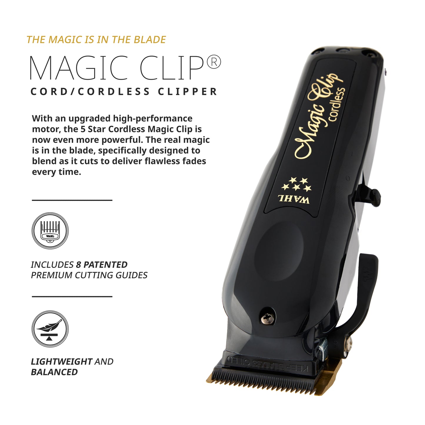 Wahl 5* Cordless Black Magic Clip Clipper