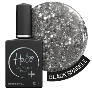 Halo Gel Polish Plus 12ml Black Sparkle