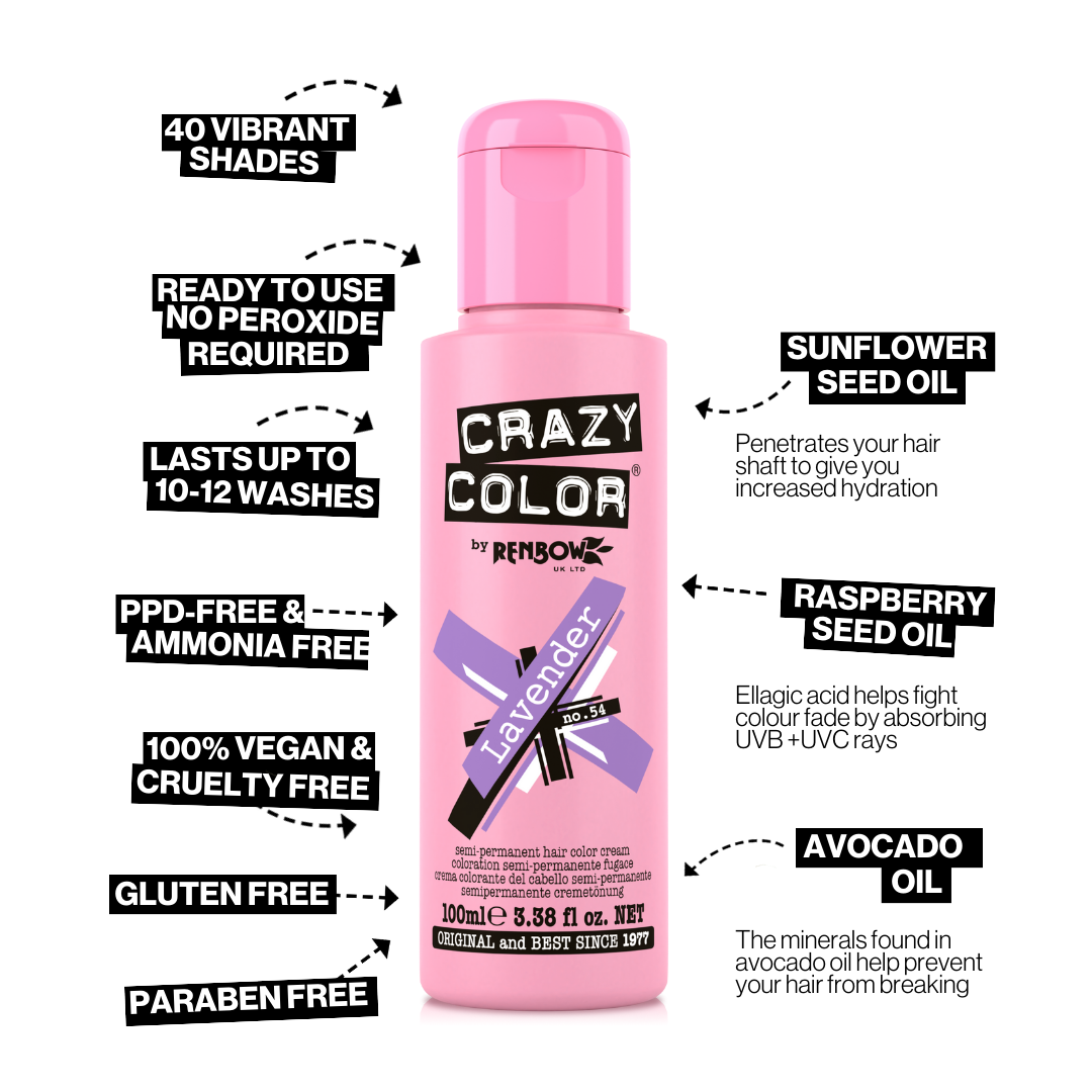 Crazy Color Hair Colour Creme 100ml - 54 Lavender