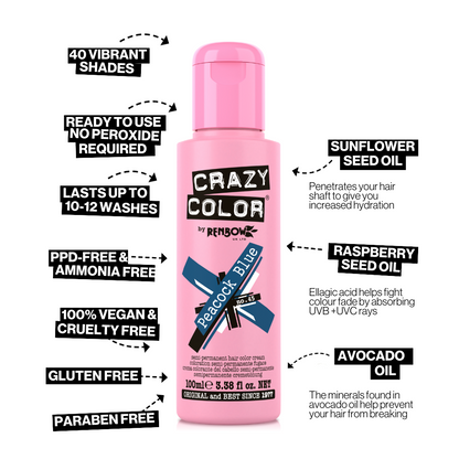 Crazy Color Hair Colour Creme 100ml - 45 Peacock Blue
