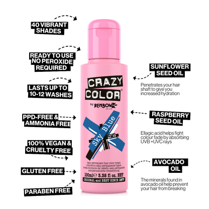 Crazy Color Hair Colour Creme 100ml - 59 Sky Blue