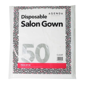 Agenda Disposable Salon Gown - Clear pack of 50