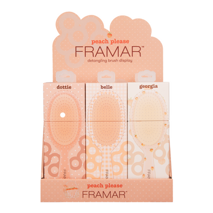 Framar Peach Please 9PC Detangling Brush Display