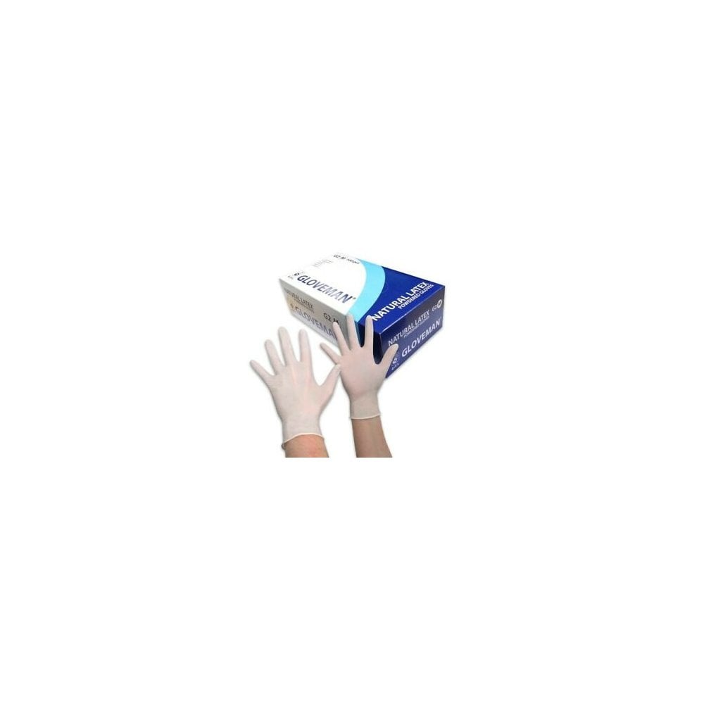Powder Gloves GLOVEMAN Latex Disposable Powdered Gloves Box 100 - HAIR from Trade ...