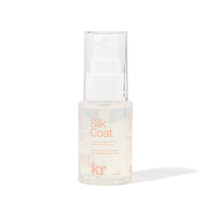KMS Silk Coat hair product bottle on a white background