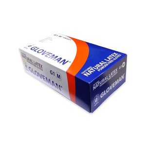 GLOVEMAN Latex Disposable Powder Free Gloves Box 100