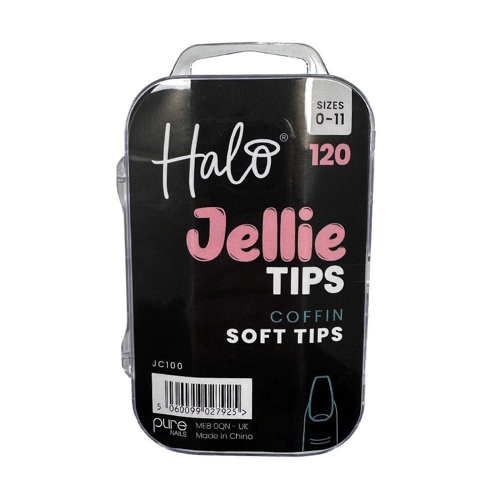 PURE NAILS Halo Jellie Tips - Coffin Soft Tips sizes 0-11 