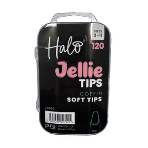 PURE NAILS Halo Jellie Tips - Coffin Soft Tips sizes 0-11 